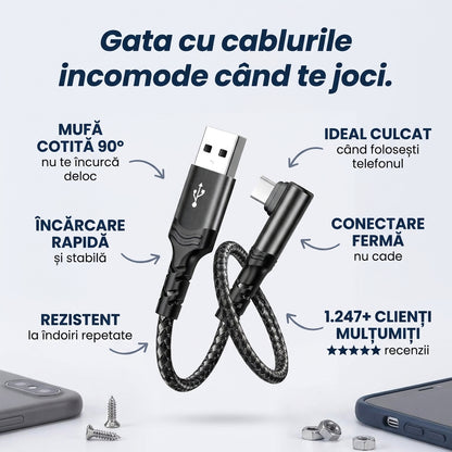 Cablu de încărcare cotit pentru telefon