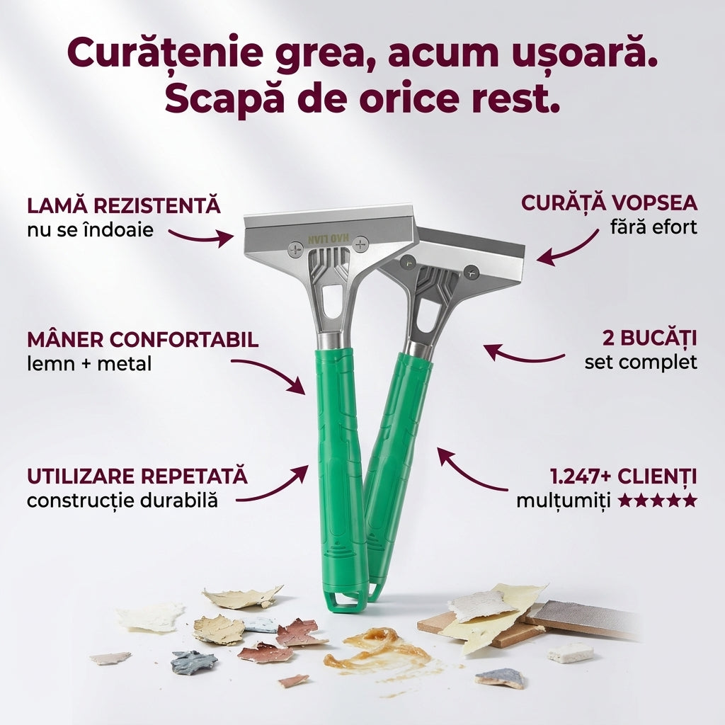 RACLETĂ DIN OȚEL INOXIDABIL