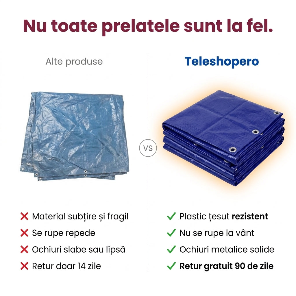 Prelată impermeabilă din plastic țesut