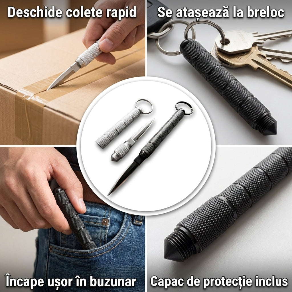 CUȚIT ARGINTIU CU CAPAC