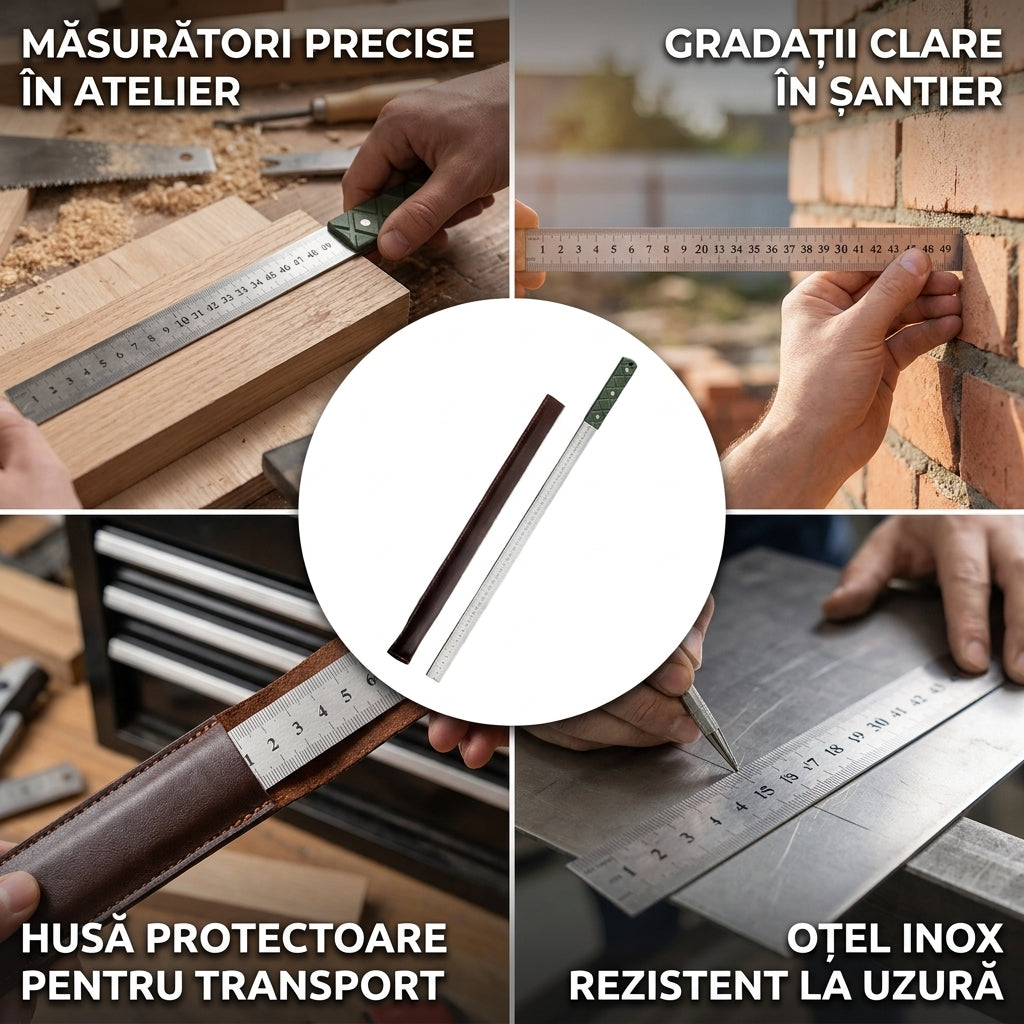 Riglă Inox cu Husă