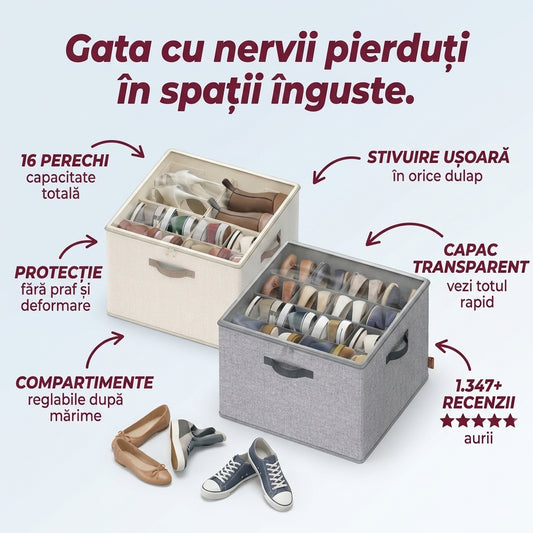 Cutii Organizare Pantofi Transparente