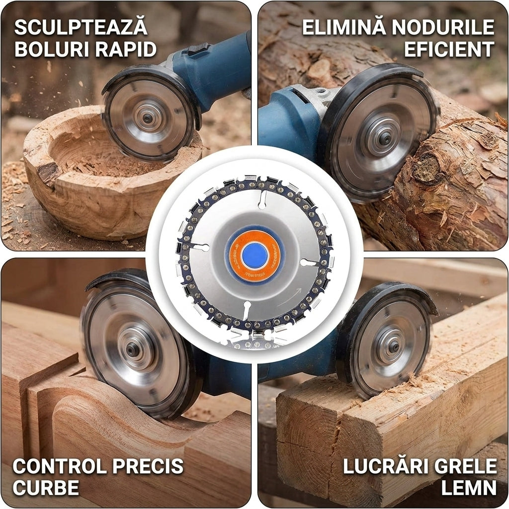 DISC POLIZOR UNGHIULAR CU LANȚ DE DRUJBĂ (16MM X 100 MM)