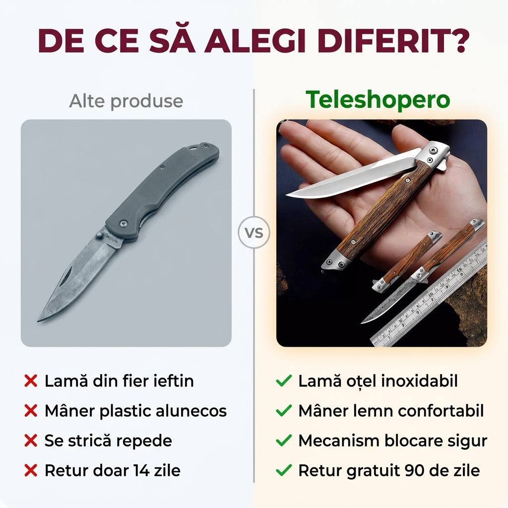 CUȚIT PLIABIL ROBUST CU HUSĂ