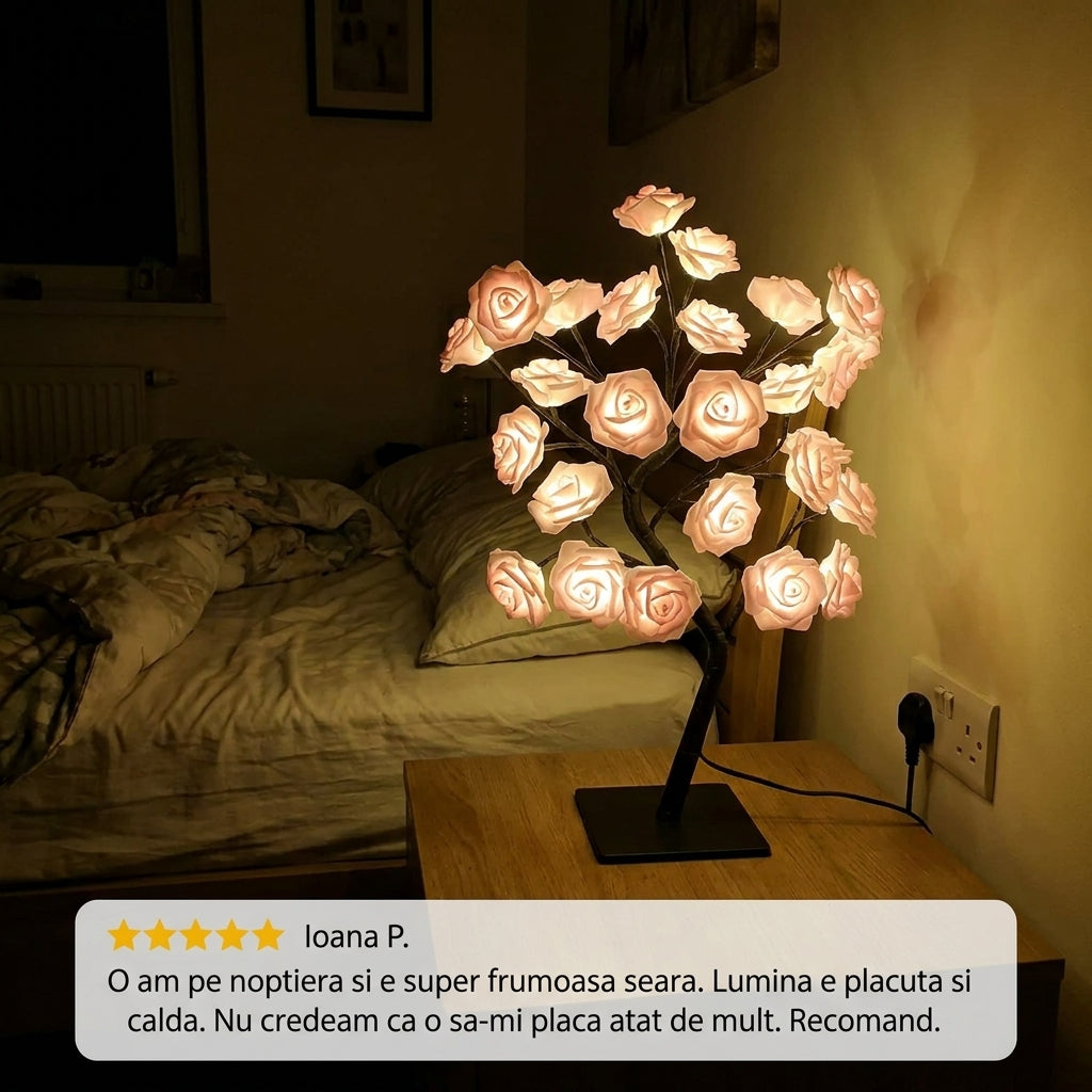Lampă Noapte cu Trandafiri