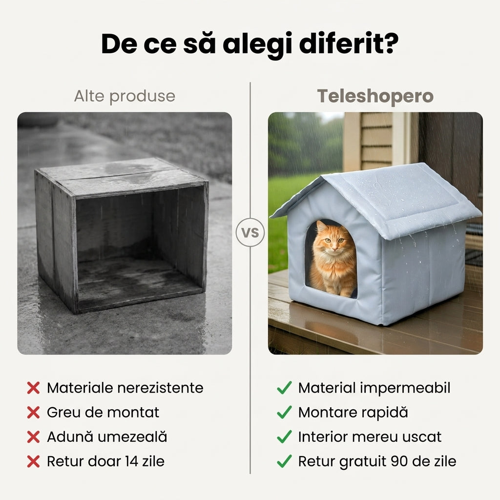 Adăpost pliabil pentru pisici