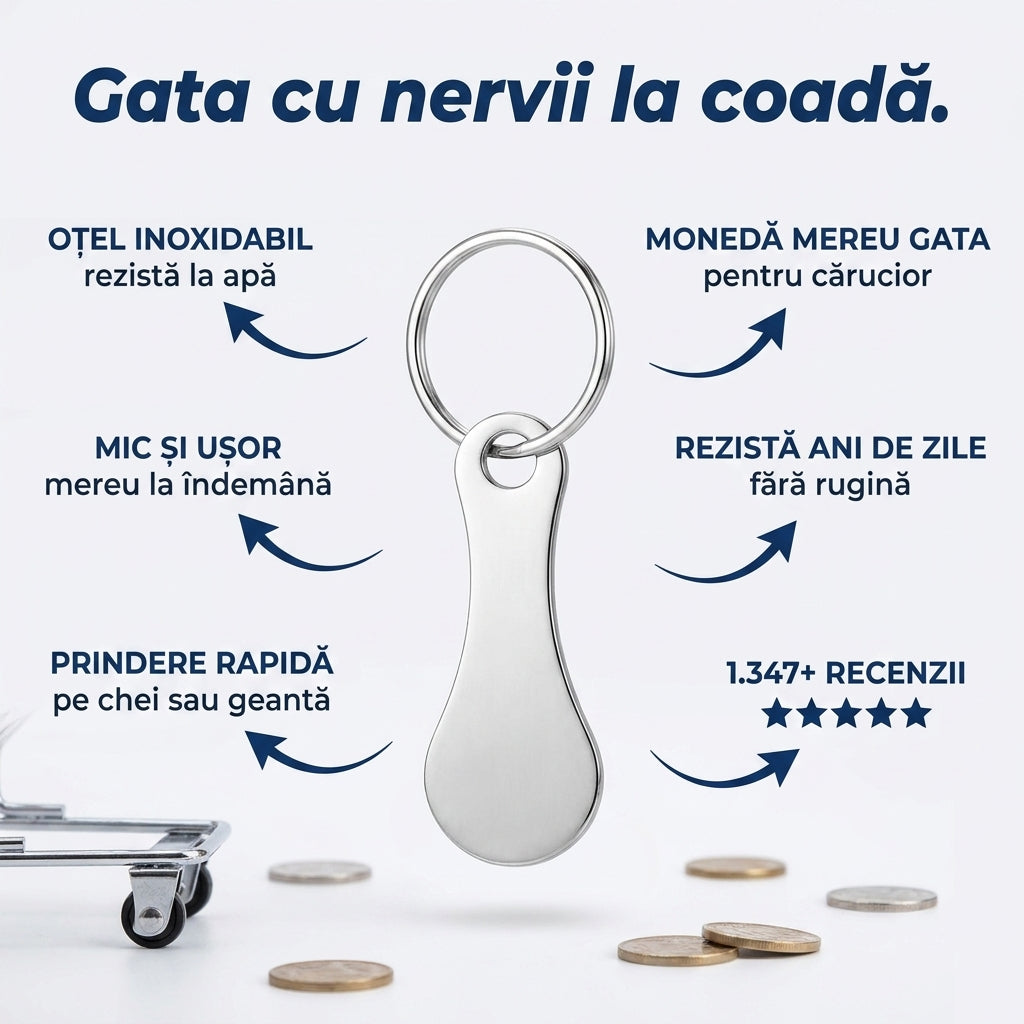 Breloc Monedă Oțel Inoxidabil