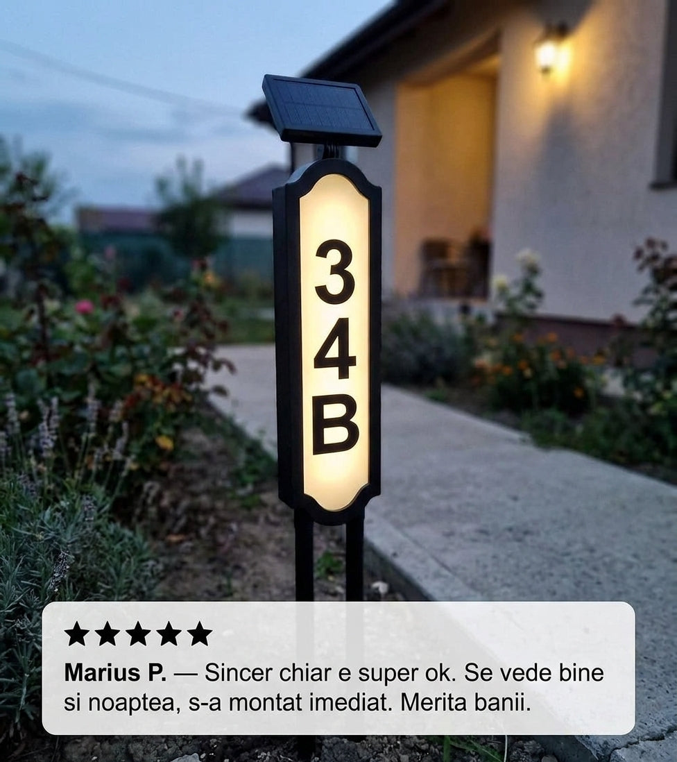 Panou Solar Număr Casă