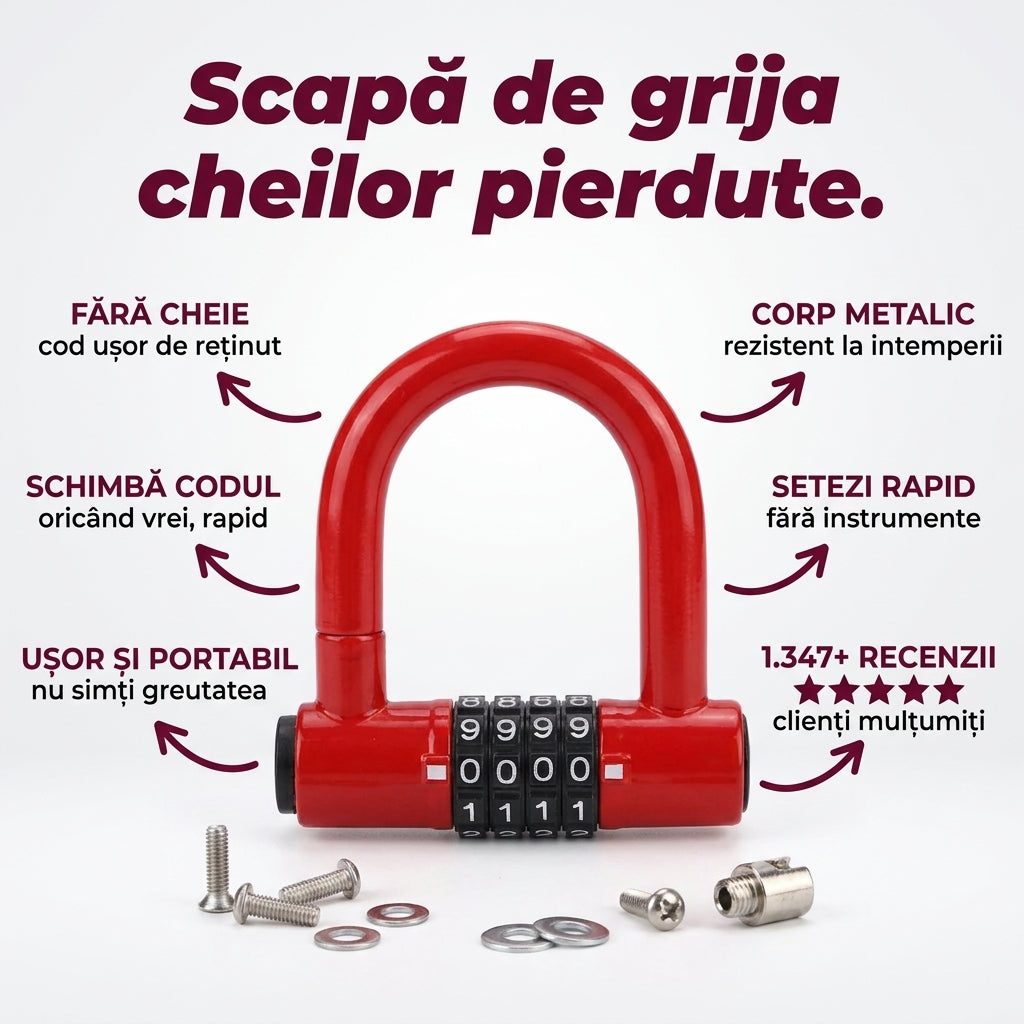 Lacăt Combinație Bicicletă