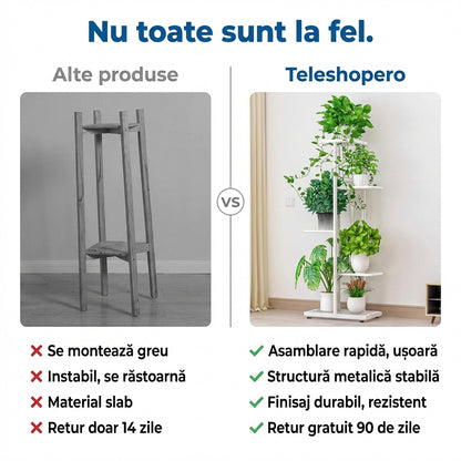 Raft Plante Modular Metal Negru