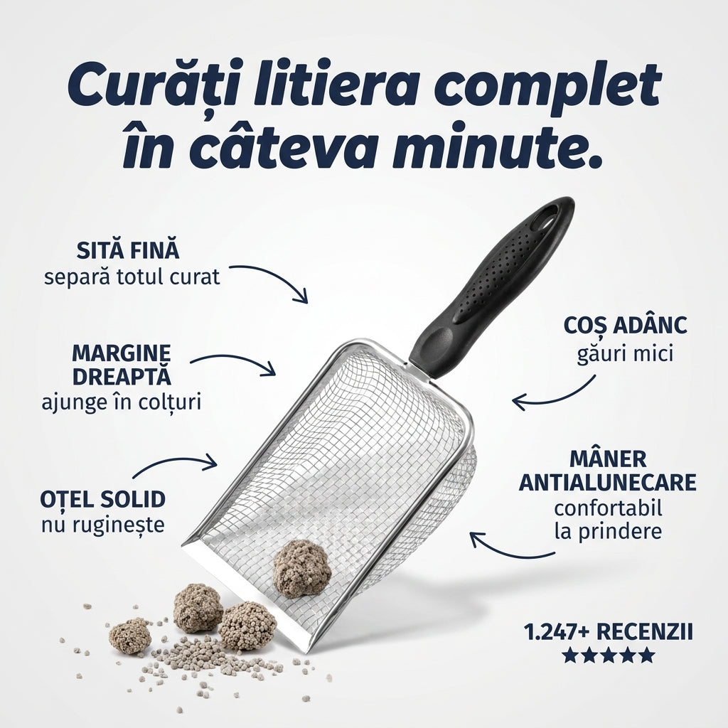 Lopățică Litieră Oțel Inoxidabil