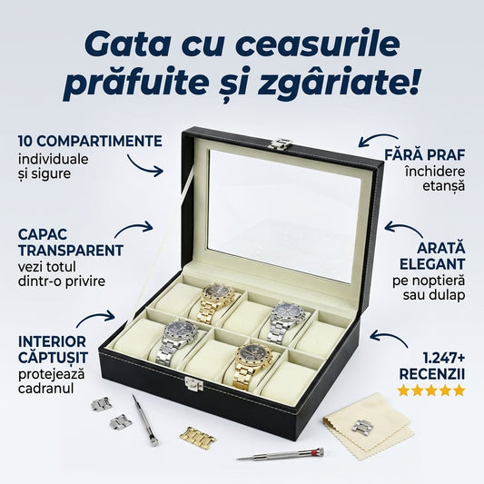 Cutie Ceasuri cu Sticlă
