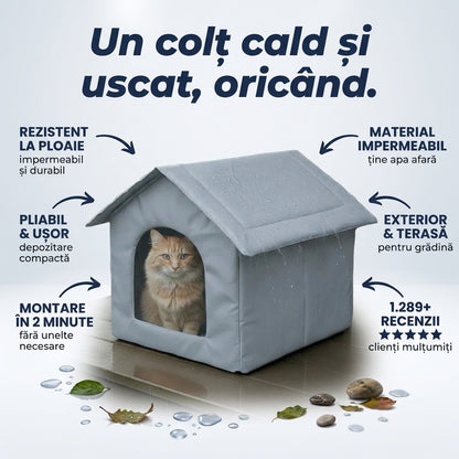 Adăpost pliabil pentru pisici