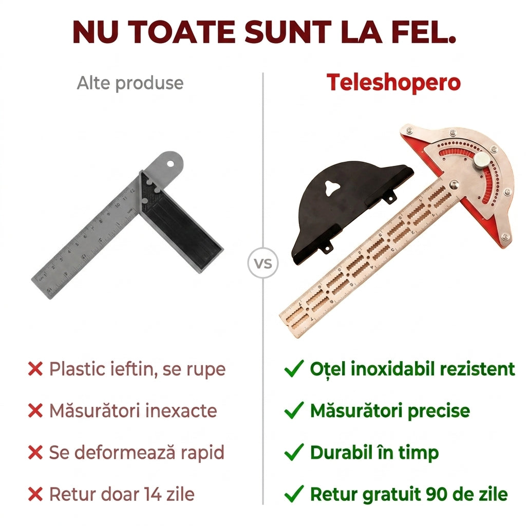 Raportor Unghi Compact Oțel