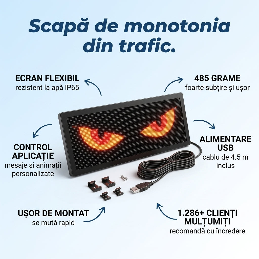 Ecran LED Geam Mașină