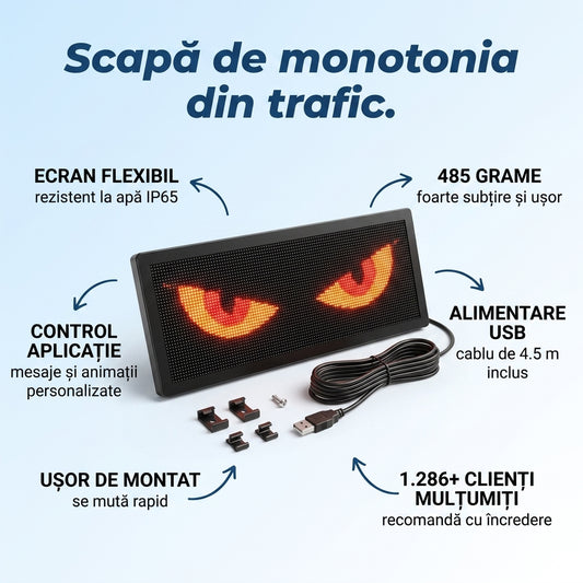 Ecran LED Geam Mașină