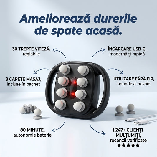 APARAT DE VIBROMASAJ CU 8 BILE