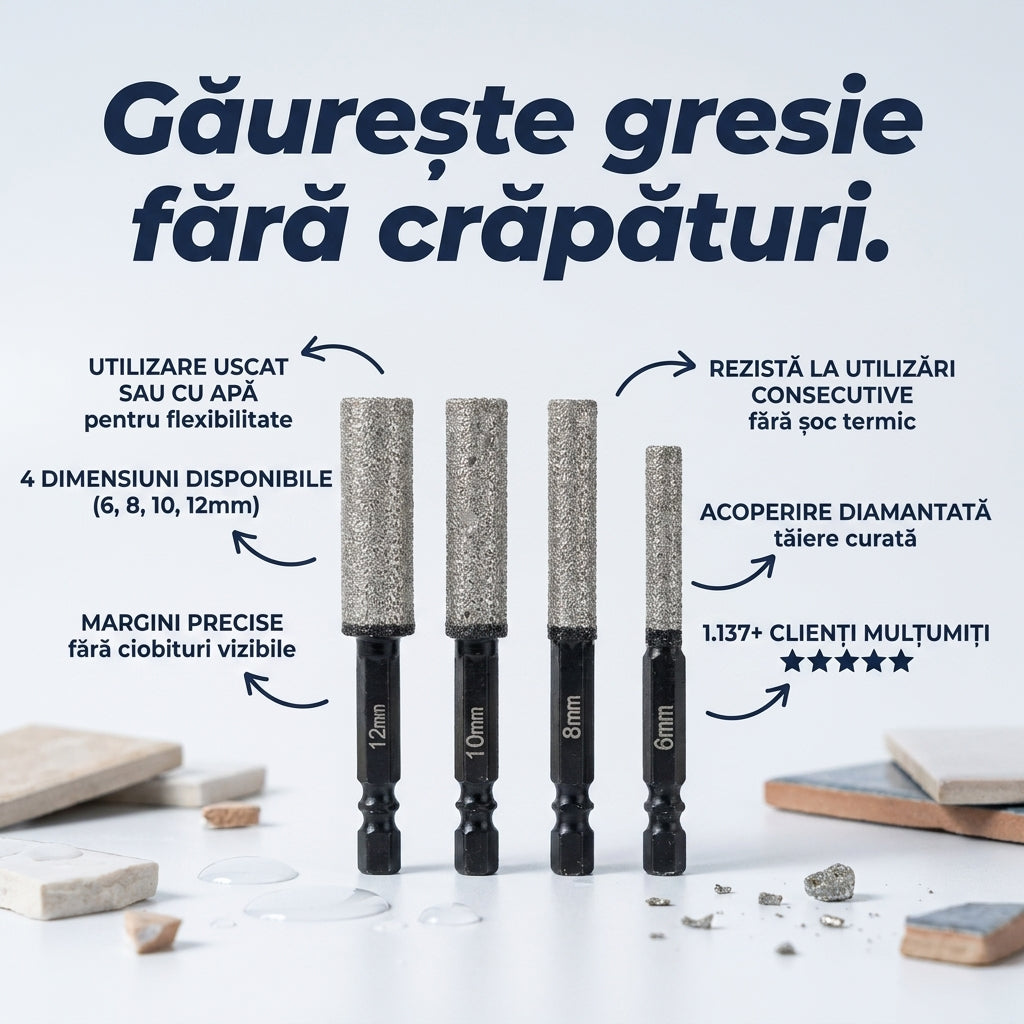 Set Burghie Diamantate Plăci