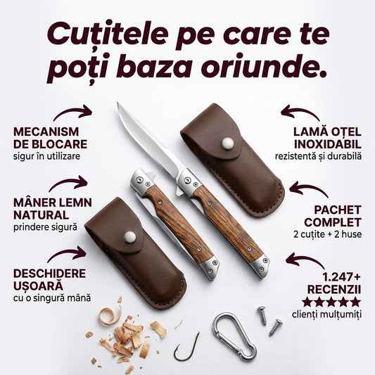 CUȚIT PLIABIL ROBUST CU HUSĂ