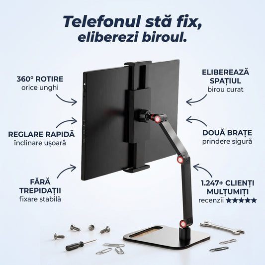 Suport Birou Dublu Braț