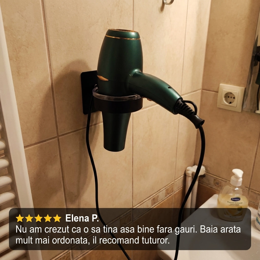 Suport Uscător Păr Autoadeziv