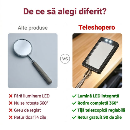 Oglindă Telescopică Inspecție LED