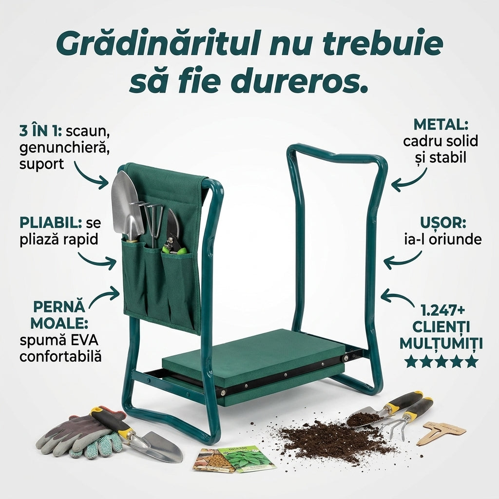 Scaun Grădină cu Genunchieră