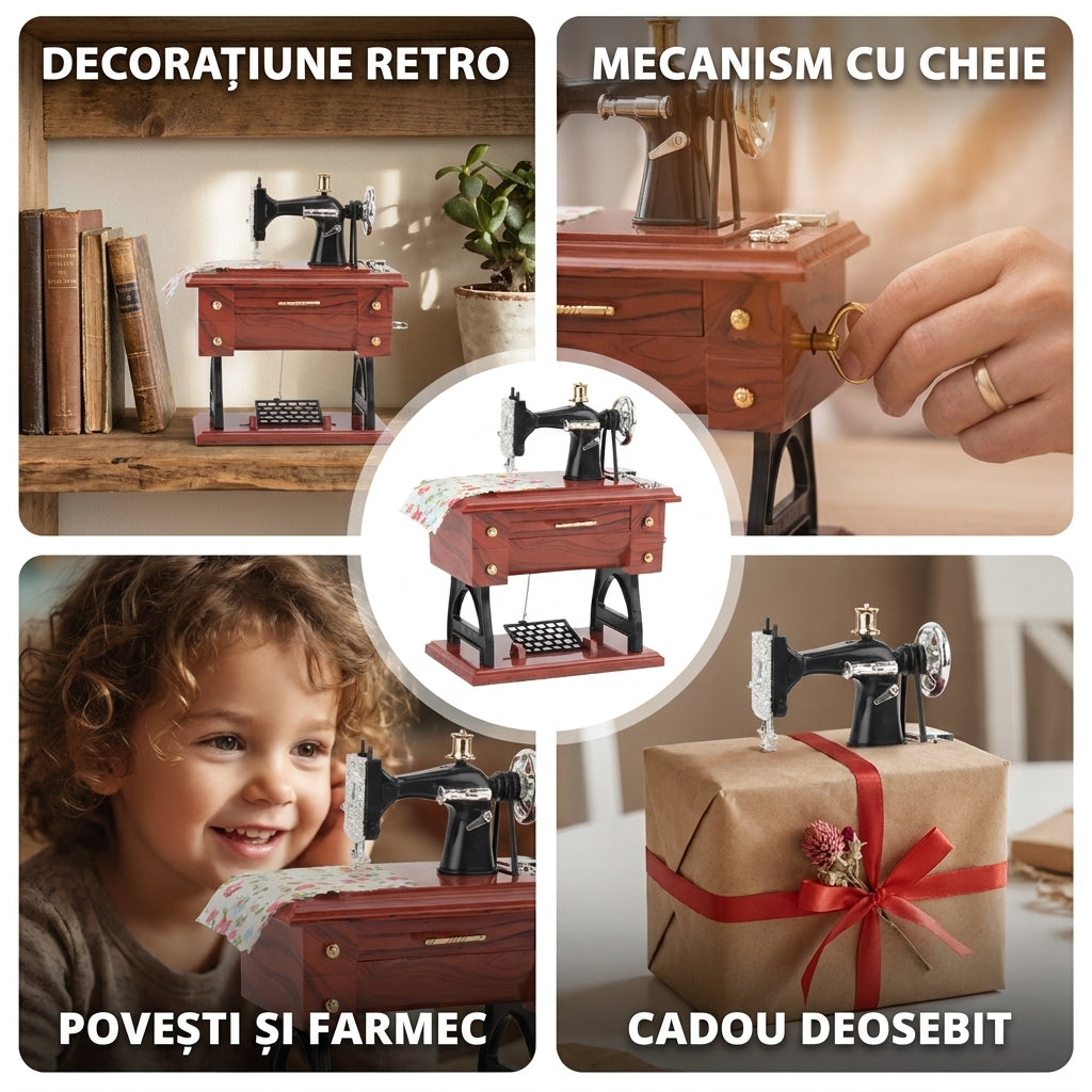 Cutie muzicală în formă de mașină de cusut