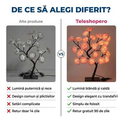 Lampă Noapte cu Trandafiri