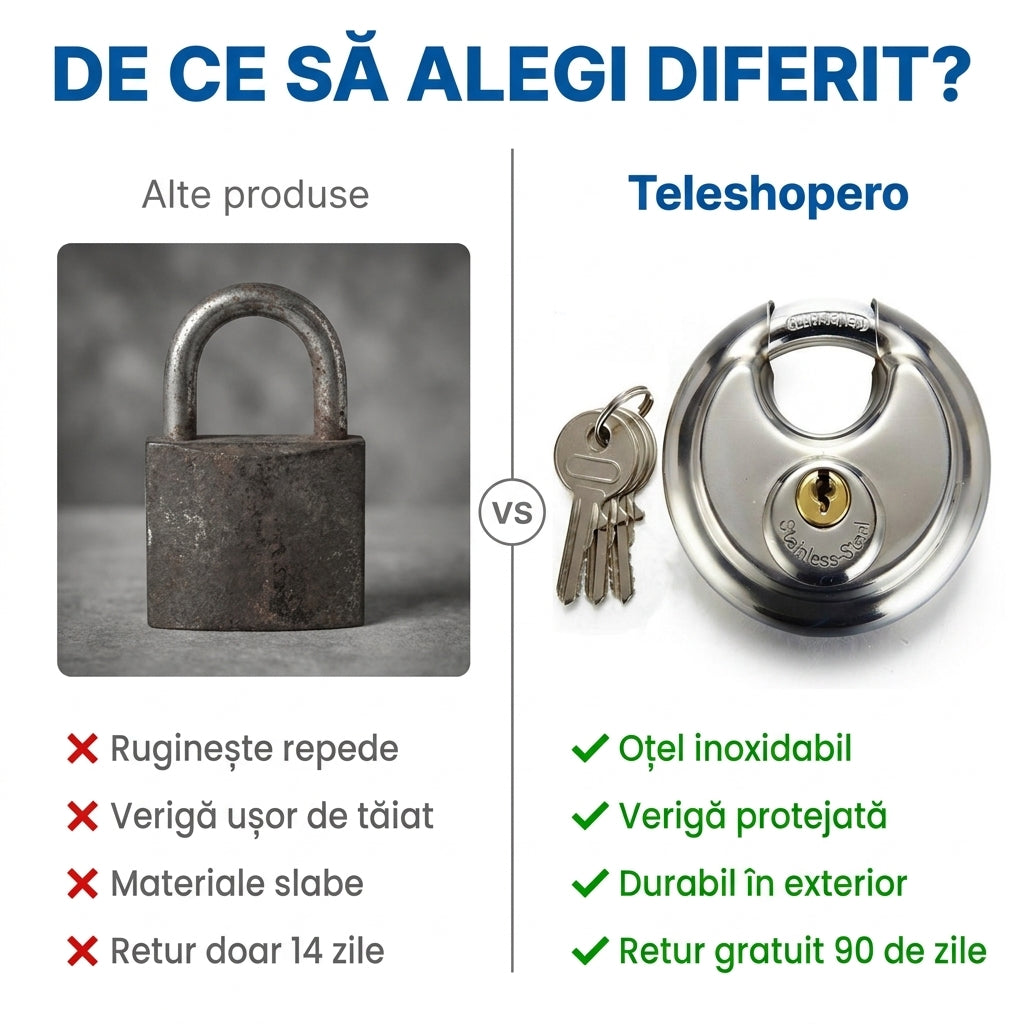 Lacăt Rotund Oțel Inoxidabil