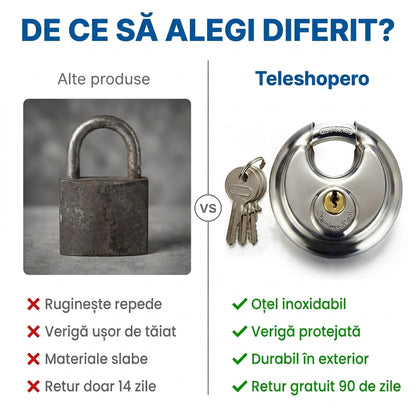 Lacăt Rotund Oțel Inoxidabil