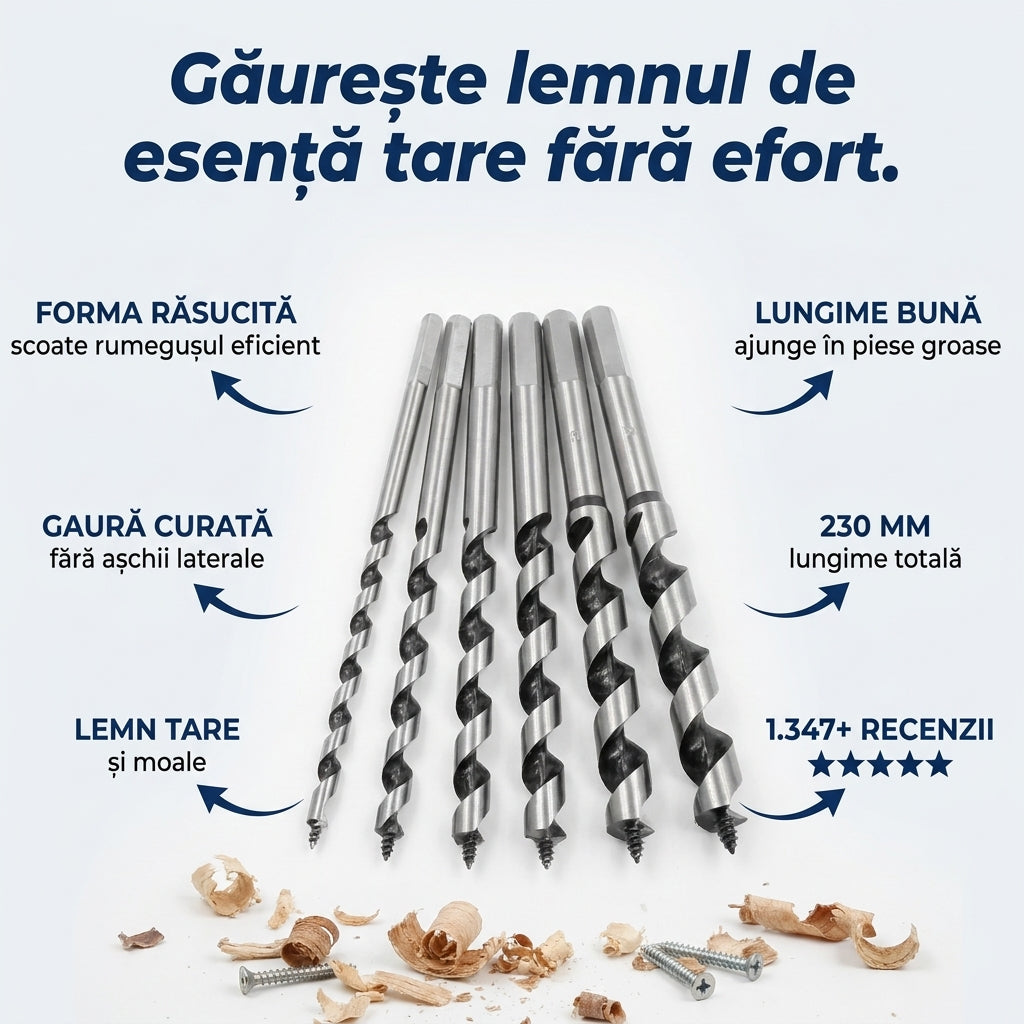 Burghiu Răsucit Lemn 230mm