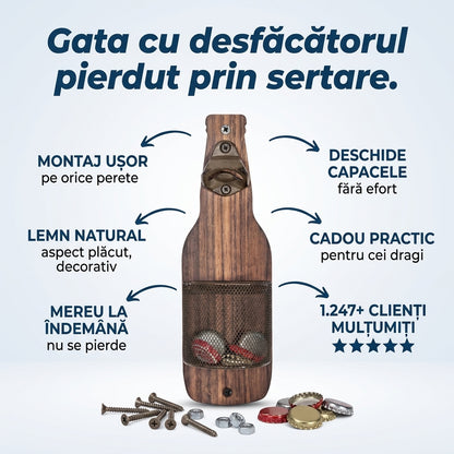 Desfăcător Sticle Perete Lemn