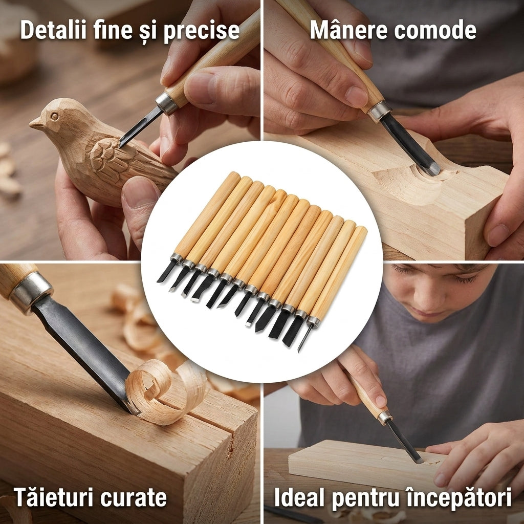 Set Unelte Sculptat Lemn