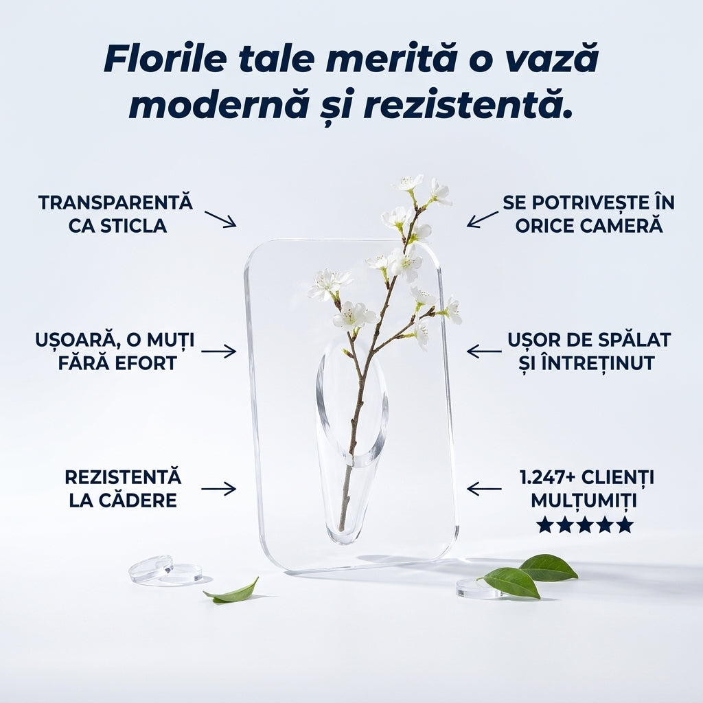 Vază Transparentă din Acril