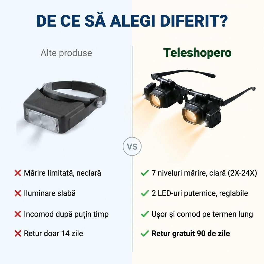Ochelari Lupă LED Precizie