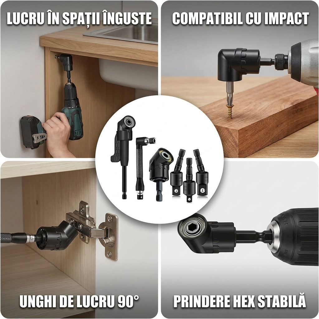 Set Adaptoare Unghiulare pentru Burghiu