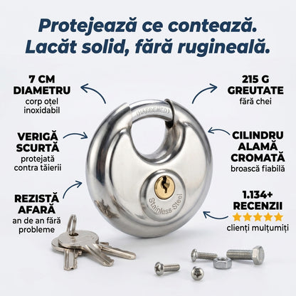 Lacăt Rotund Oțel Inoxidabil