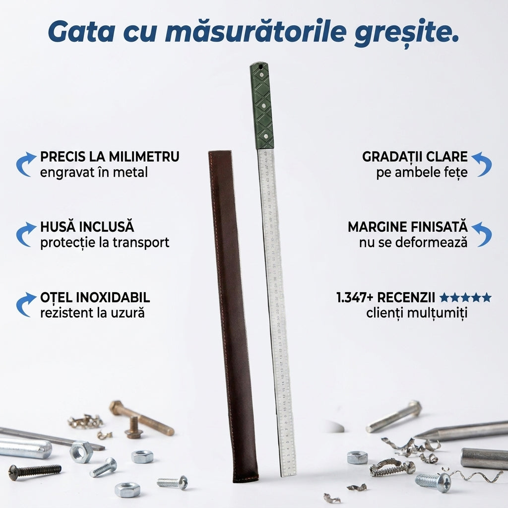 Riglă Inox cu Husă