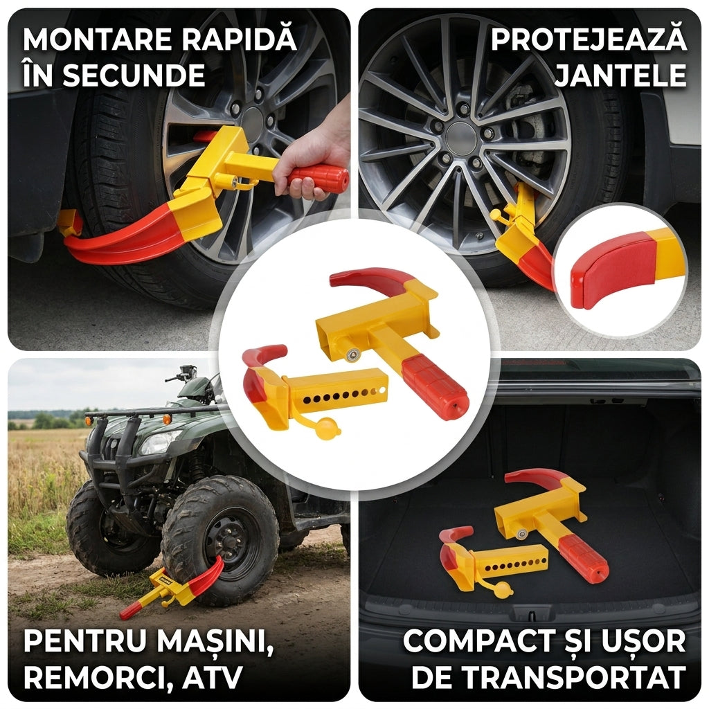 Clemă Antifurt Roată Portabilă