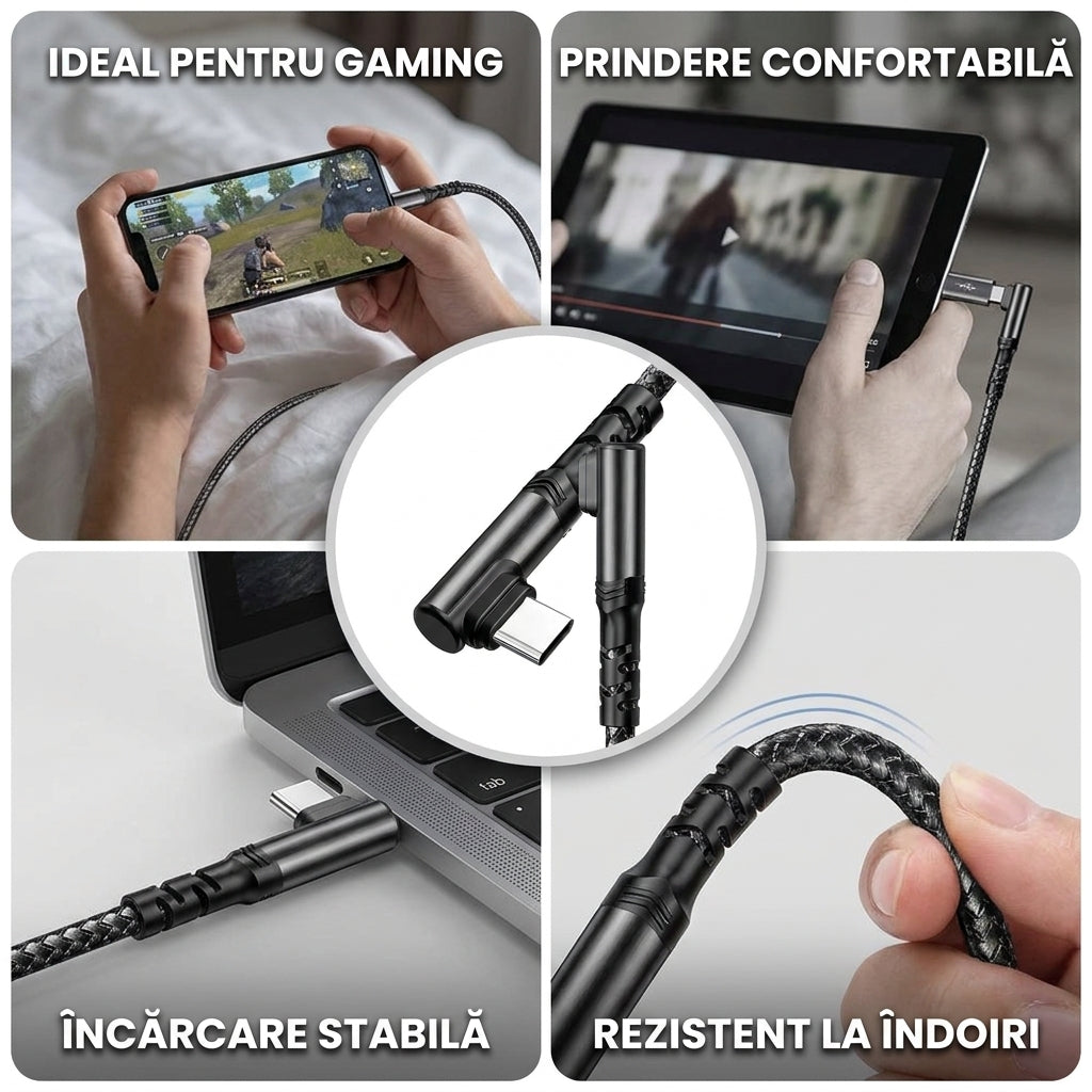 Cablu de încărcare cotit pentru telefon